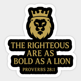 The Righteous Are as Bold as a Lion – Proverbs 28:1 Sticker